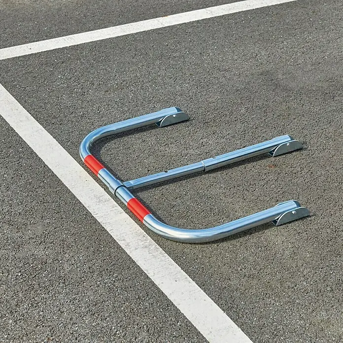 Mottez Estribo de aparcamiento B310P - Altura: 75,5 cm, Acero, Montaje en suelo