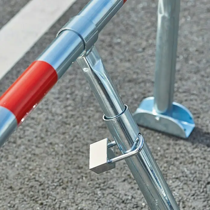 Mottez Estribo de aparcamiento B310P - Altura: 75,5 cm, Acero, Montaje en suelo