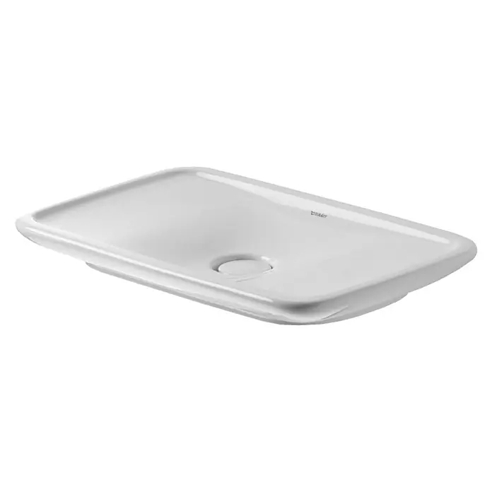 Duravit Aufsatzwaschbecken PuraVida - 70 x 42 cm, Mit schmutzabweisender Glasur, Hahnloch: Ohne, Ohne Überlauf, Weiß - Vorderansicht