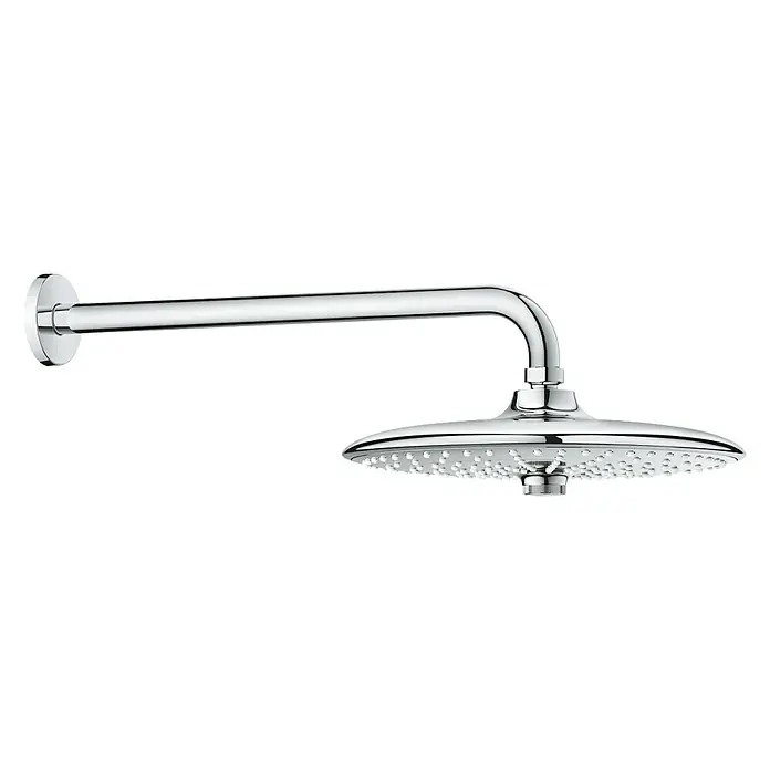 Grohe Euphoria Kopfbrausen-Set - Durchmesser: 26 cm, 17 l/min bei 3 bar, Wandmontage, Chrom - Vorderansicht