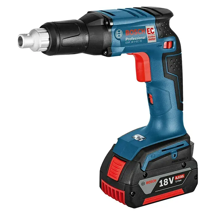 Bosch Professional Akku-Bohrschrauber GSR 18 V-EC TE L-Boxx - 18 V, Ohne Akku, Leerlaufdrehzahl: 0 U/min - 4.200 U/min - Vorderansicht