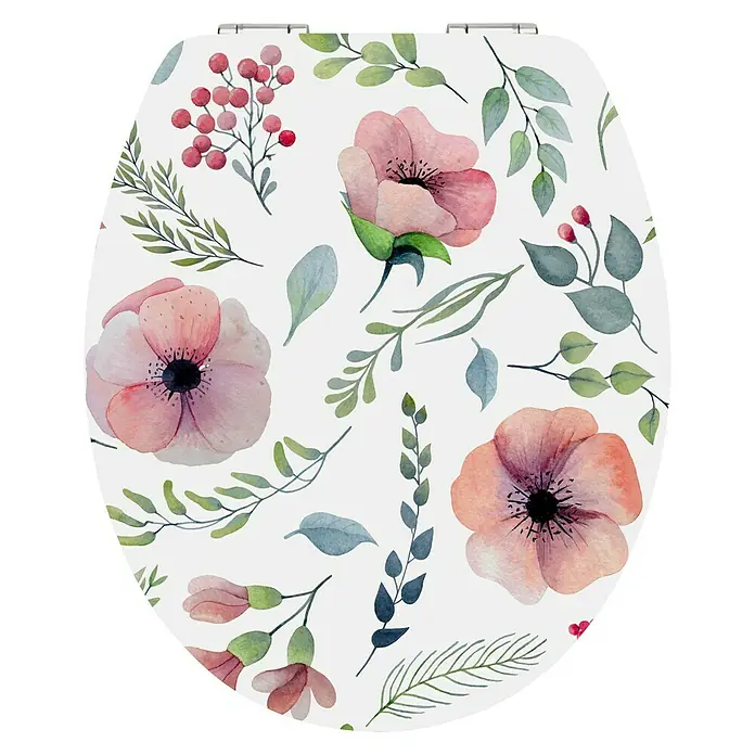 Poseidon WC-Sitz Flower - Mit Absenkautomatik, MDF, Abnehmbar
