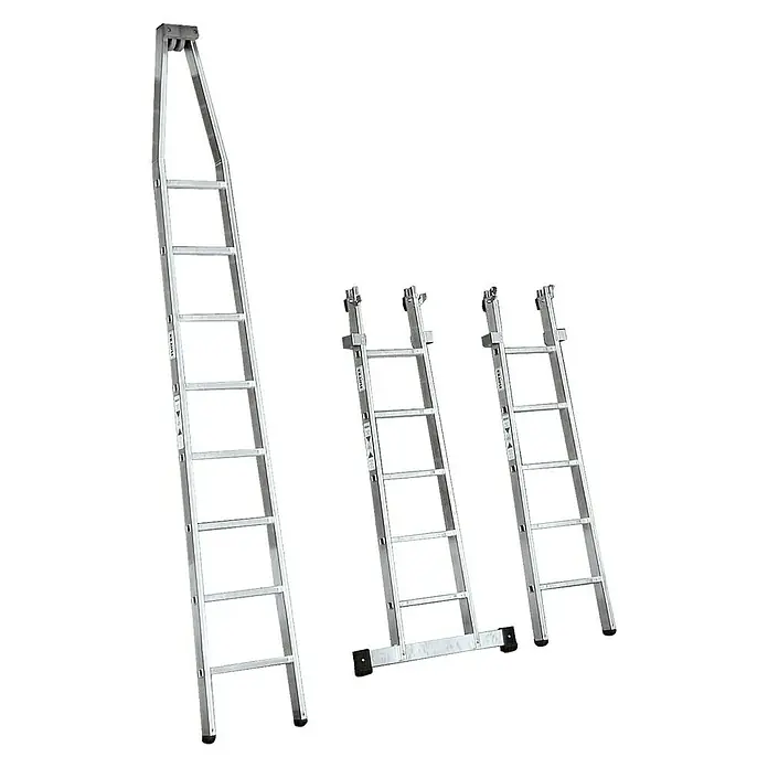 Krause Stabilo Glasreinigerleiter - Anzahl Tritte: 18 Sprossen, Arbeitshöhe: 6,05 m, Aluminium