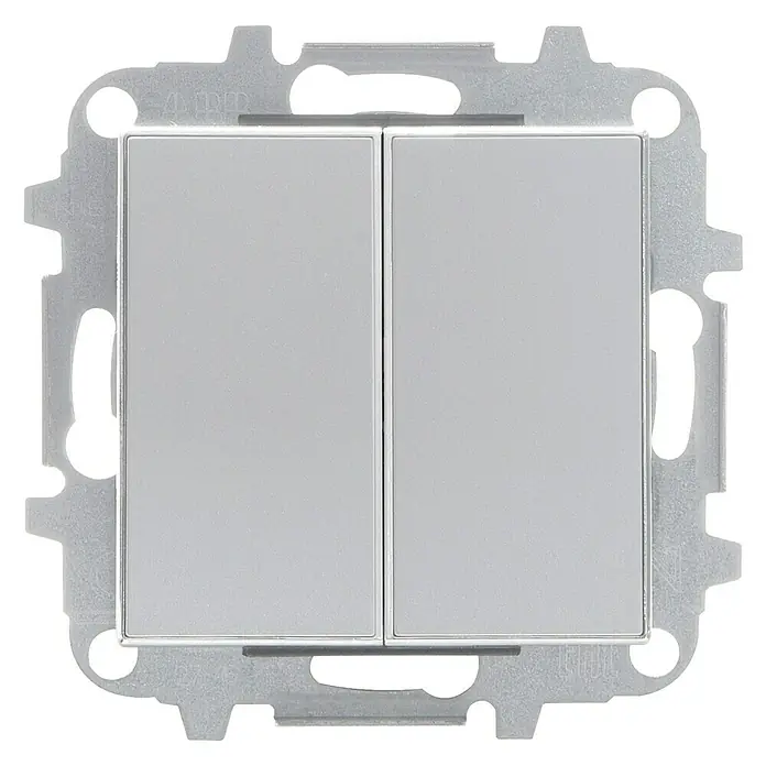 Niessen Sky Conmutador doble - Plateado, Montaje en la pared, Plástico