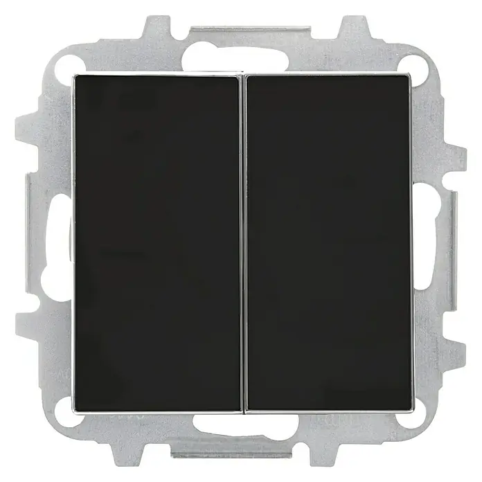 Niessen Sky Conmutador doble - Negro, Montaje en la pared, Plástico
