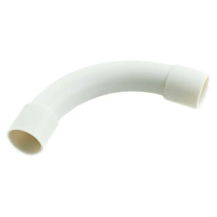 Empalme para tubo rígido curva 90º - EN 25, Plástico, Gris claro, 10 ud.