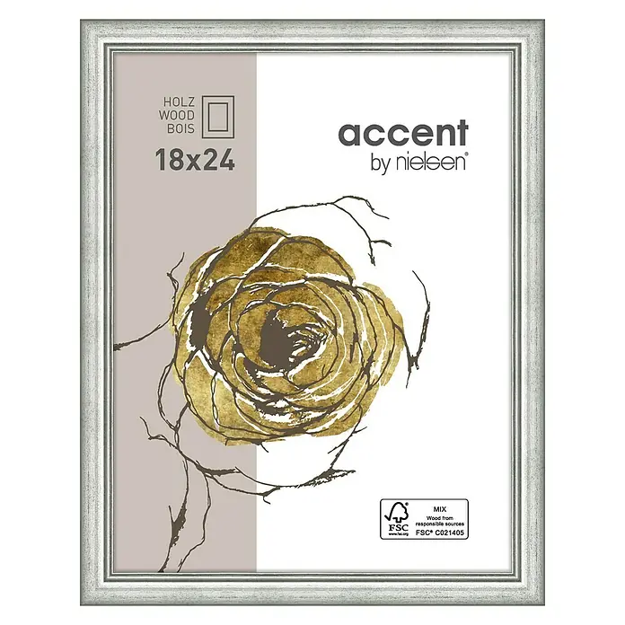 Nielsen Bilderrahmen Ascot - Silber, 18 x 24 cm, Holz - Vorderansicht