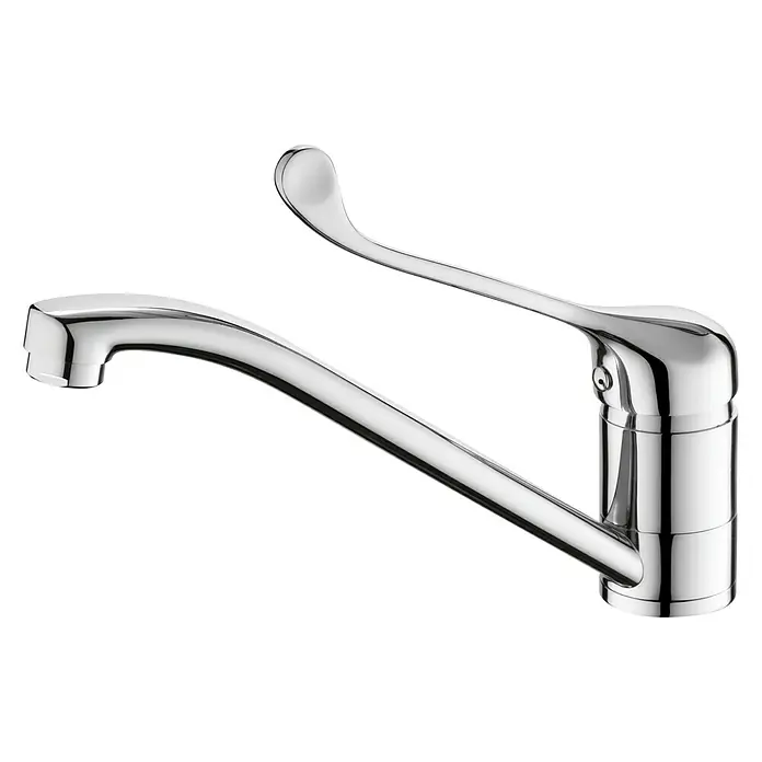 Cosmobath Grifo de cocina gerontológico Oke - Cromo, Brillante, Caño horizontal