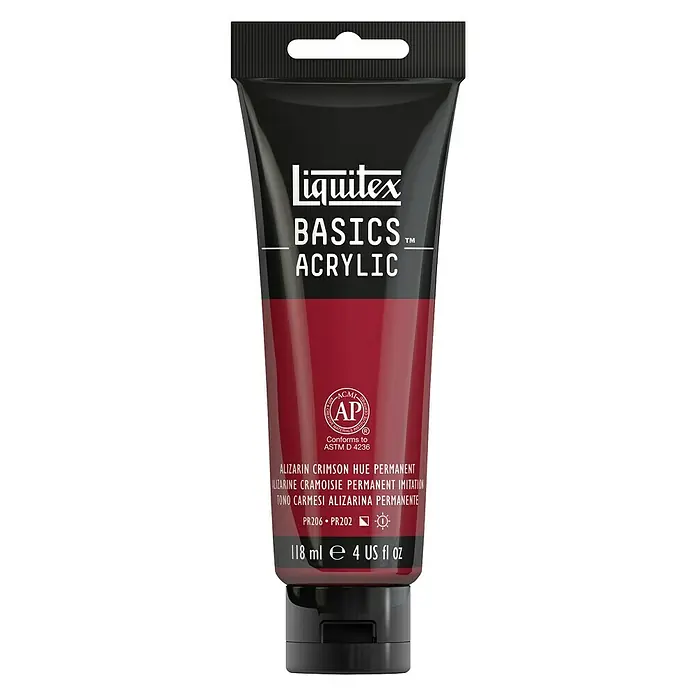 Liquitex Basics Acrylfarbe - Farbe: Karmesin, 118 ml, Tube - Vorderansicht