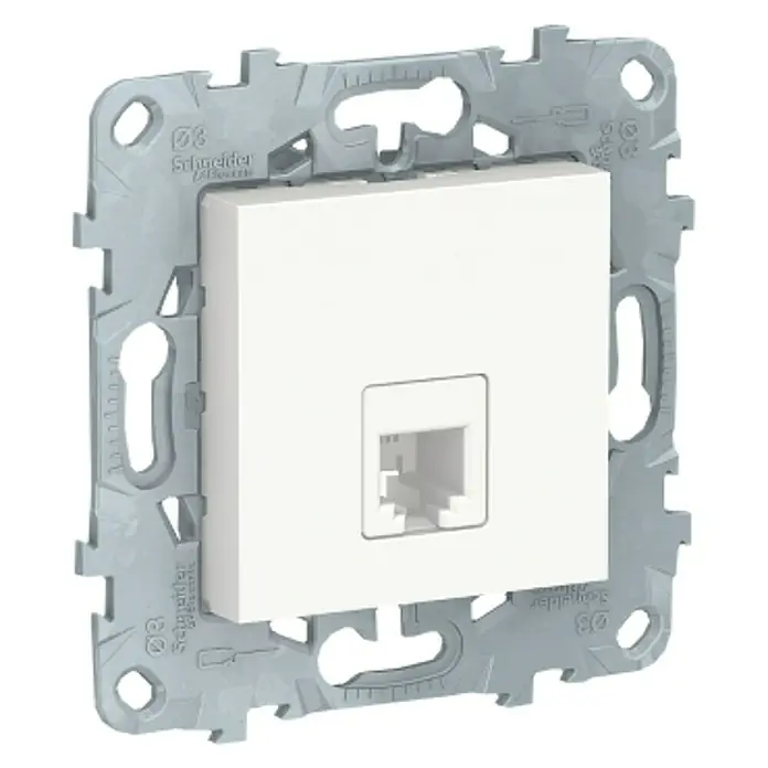 Schneider Electric New Unica Toma de teléfono - Blanco polar