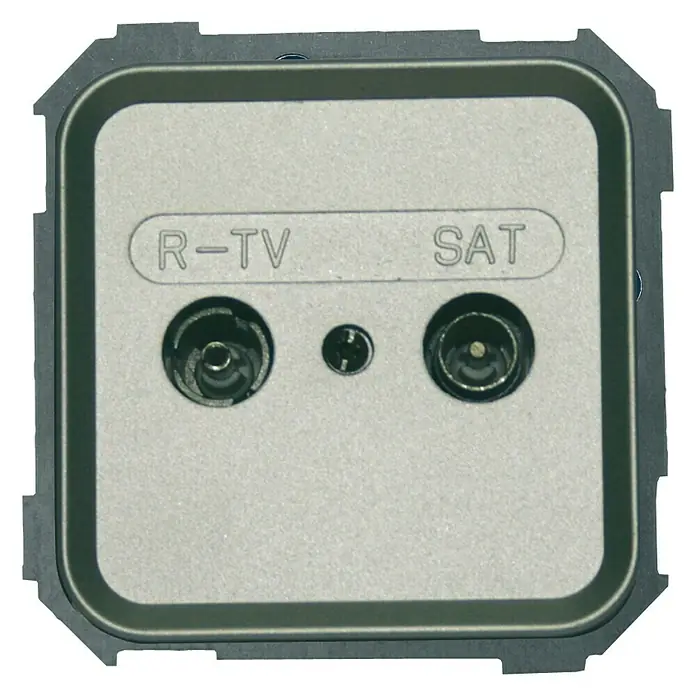 Simon 31 Toma TV/SAT - Aluminio, Plástico, Montaje en la pared
