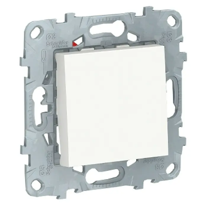 Schneider Electric New Unica Cruzamiento - Blanco polar, Montaje en la pared, Plástico