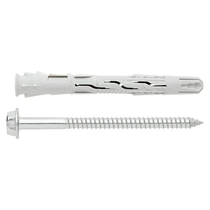 Index Taco con tornillo VTNUXE10080 - Ø x L: 10 x 80 mm, 8 uds., Gris claro