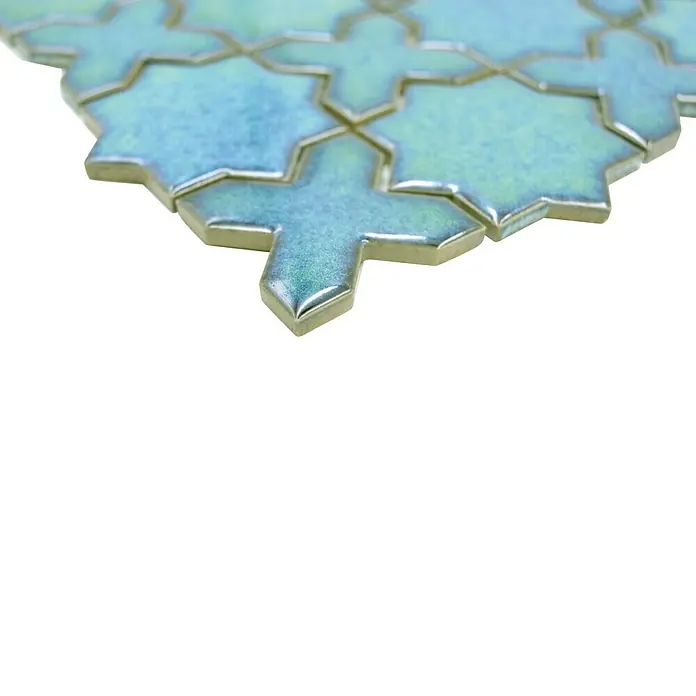 Mosaikfliese Starmix CG SXS 10 - 29,6 x 29,6 cm, Grün, Glänzend - Detailaufnahme