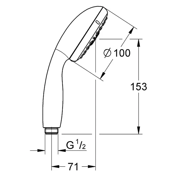 Grohe Handbrause Tempesta 100 - Anzahl Funktionen: 4 Stk., 9,5 l/min bei 3 bar, Chrom - Vorderansicht