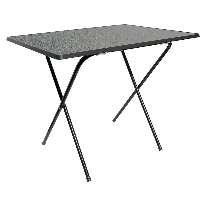 MFG Campingtisch - L x B x H: 80 x 60 x 63 cm, Sevelit, Eisengrau, Klappbar - Linke Seitenansicht
