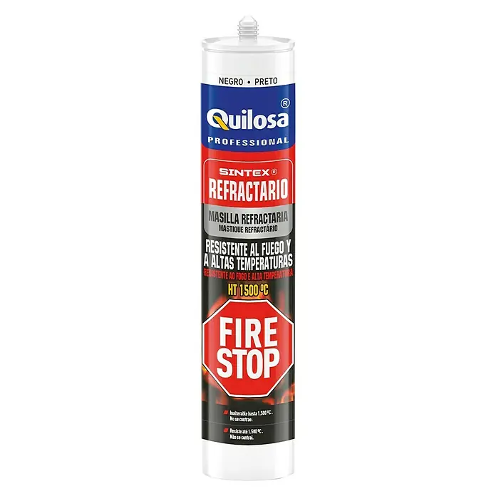 Quilosa Masilla selladora Sintex Fire Stop Refractaria - Negro, 300 ml