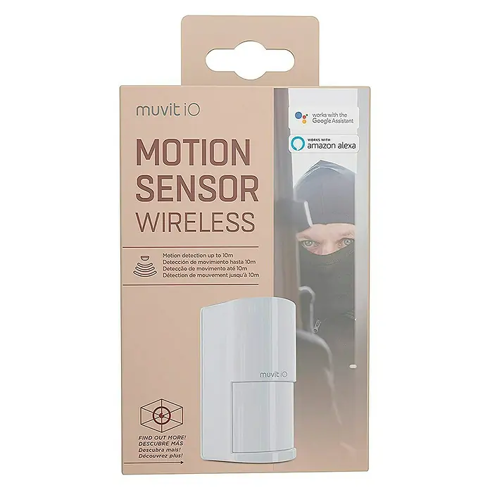 Muvit iO Sensor de movimiento PIR para interiores - Blanco, Ángulo de detección: 110 °, Alcance: 10 m