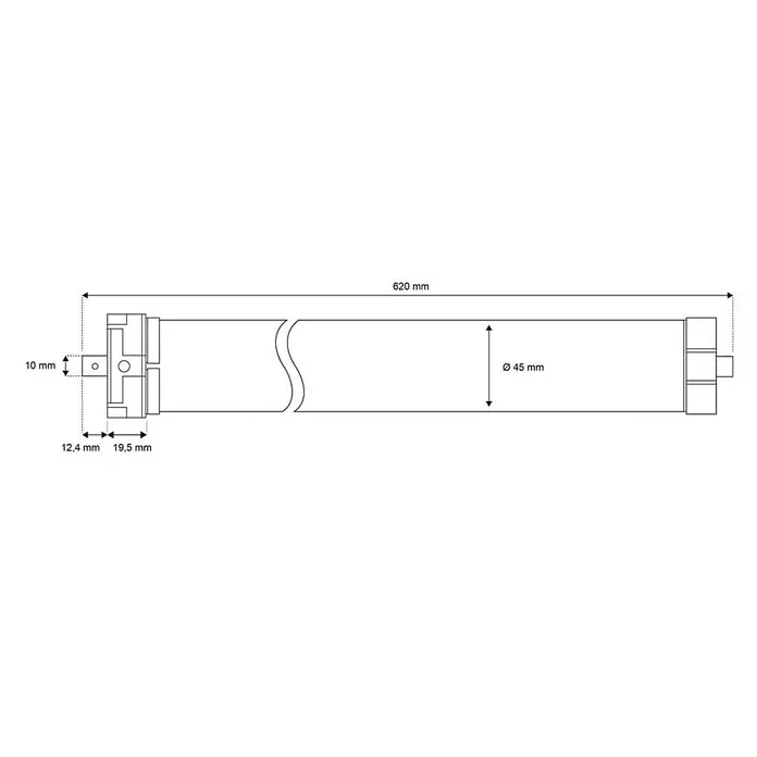 Schellenberg Funk-Rohrmotor Premium 40 Maxi - Max. Rollladenfläche: 15 m² bei Kunststoffrollläden, Einbaulänge: 620 mm, Zugkraft: 60 kg