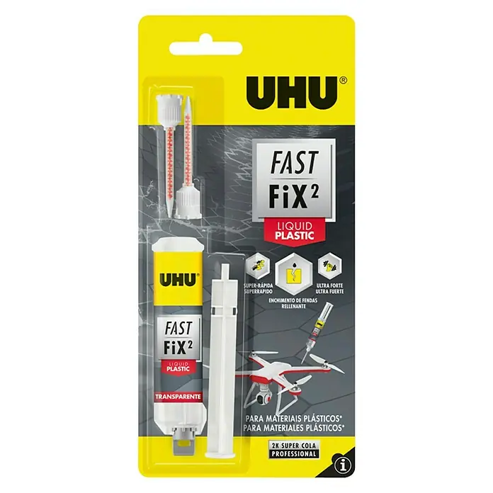 UHU Adhesivo bicomponente Fast Fix²  Liquid plastic - Incolora / Transparente, 10 g