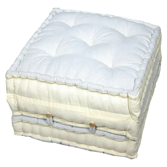 Cojín para asiento Banqueta 3 en 1 - 60 x 60 x 10 cm, Gris, 100% algodón