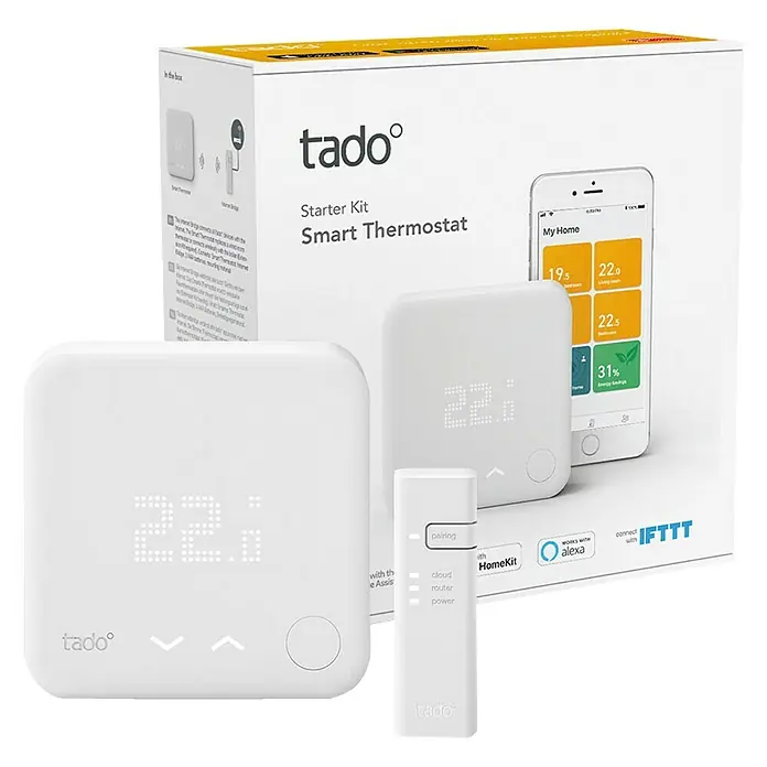Tado Smartes Thermostat-Set V3+ (Verkabelt) - Internet Bridge, Smarte Steuerung: Tado App