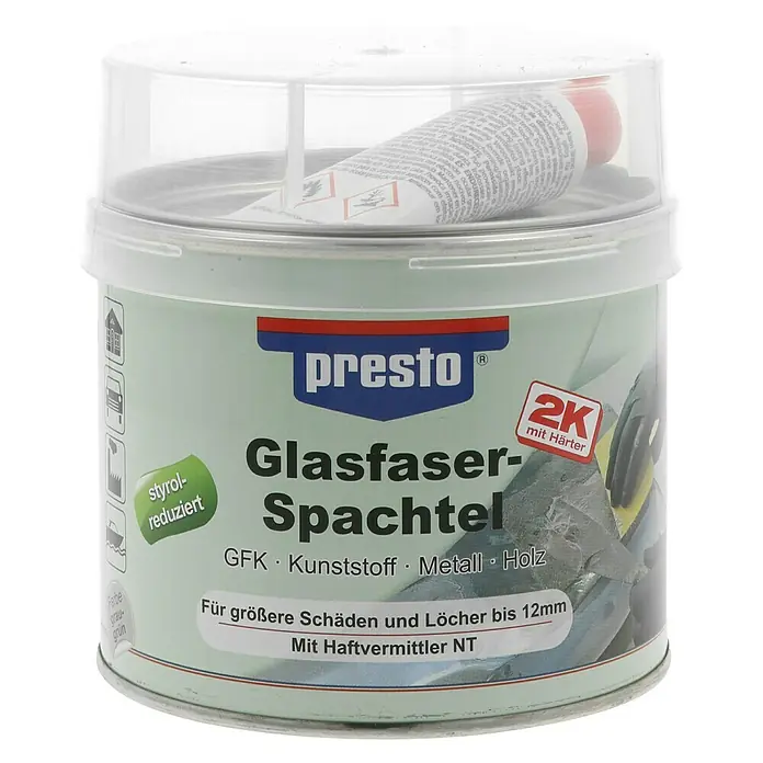 Presto Glasfaserspachtel Prestolith extra - 1 kg - Vorderansicht