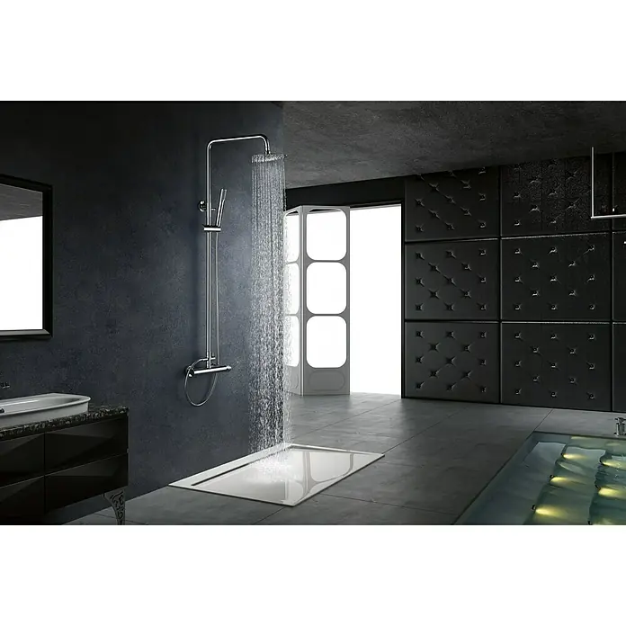 Imex Milos Sistema de ducha - Con grifo monomando, Número de tipos de chorro: 1 ud., Cromo