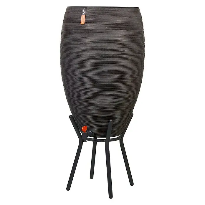 Capi Europe Regenton Rib met bloembak - 130 l, Zwart