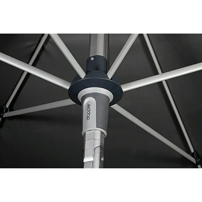 Doppler Expert Sonnenschirm Auto Tilt - Hellgrau, 300 x 200 cm - Detailaufnahme