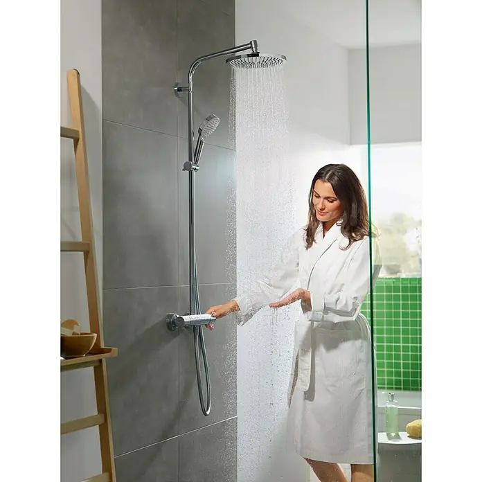 Hansgrohe Crometta Duschsystem Showerpipe S 240 Vario - Lochabstand: 75 cm - 85 cm, Anzahl Strahlarten: 1 Stk., Chrom