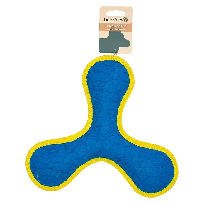 Beeztees Fetch Juguete para perros Estrella - Goma, Azul/Amarillo