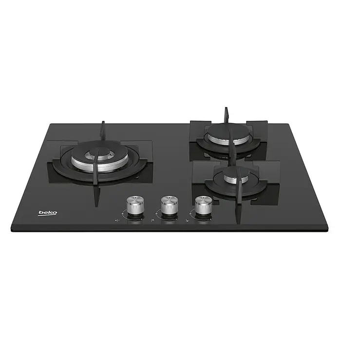 Beko Placa de cocción de cristal gas HISW  63222 SO - Zonas de cocción: 3 ud., Vitrocerámica