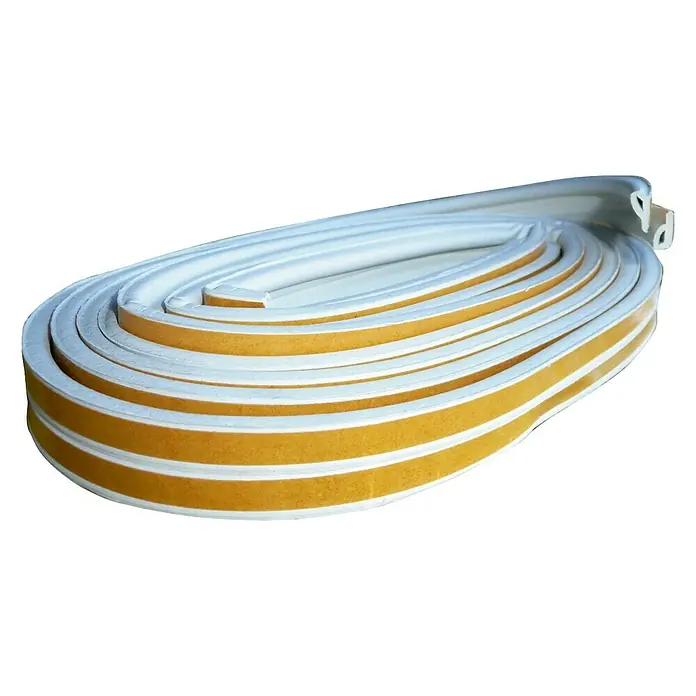 Burlete para ventanas Formato P - Blanco, Largo: 6 m, Desajustes de 1 - 3,5 mm
