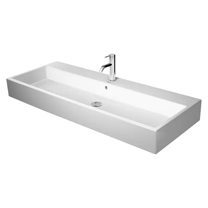 Duravit Vero Air Waschtisch - 120 x 47 cm, Mit schmutzabweisender Glasur, Hahnloch: Mitte, Mit Überlauf, Weiß, Geschliffen - Vorderansicht