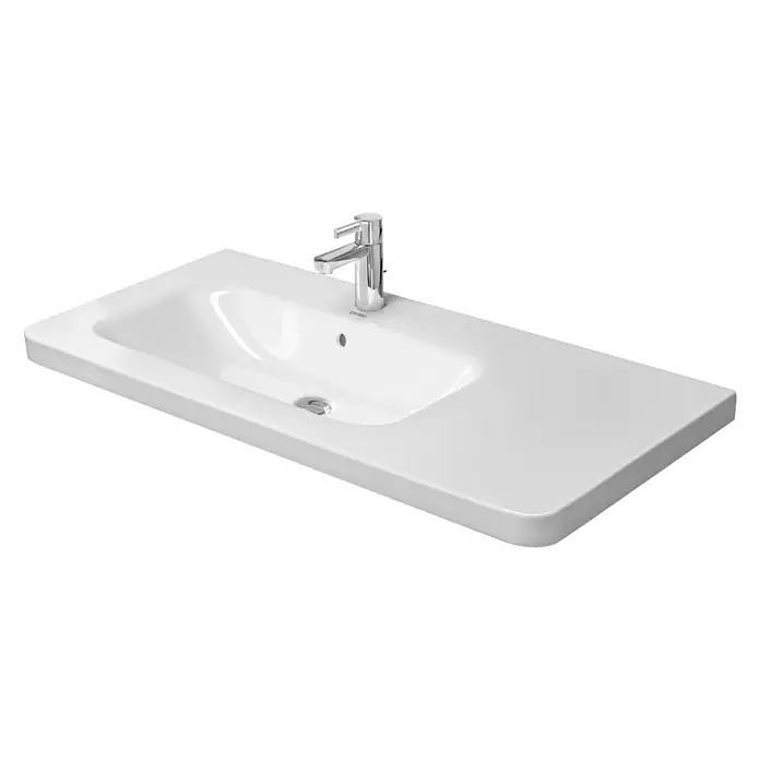 Duravit DuraStyle Waschtisch - 100 x 48 cm, Mit schmutzabweisender Glasur, Hahnloch: Links, Mit Überlauf, Weiß - Vorderansicht