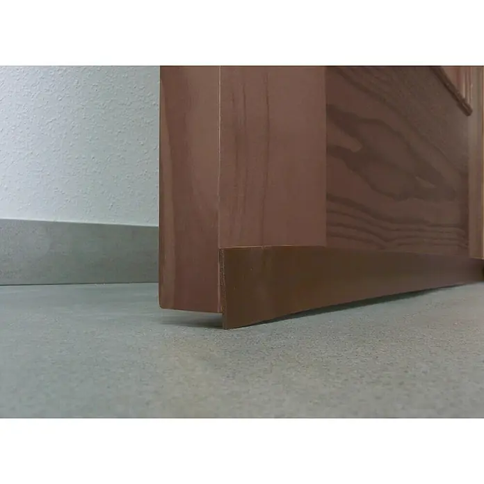 Burlete bajo puerta PVC expandido - Marrón, Largo: 1 m, Suelos lisos