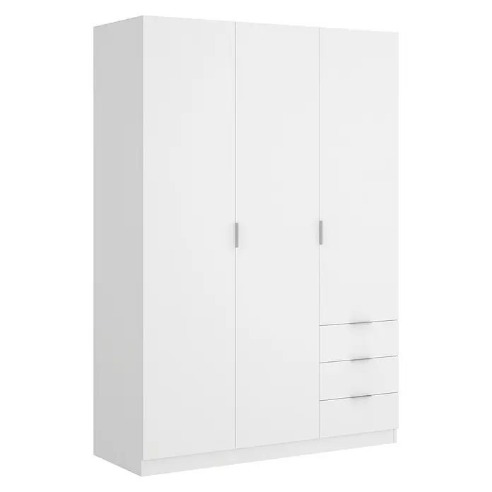 Armario para ropa Essen con cajones - L x An x Al: 52 x 121 x 184 cm, Blanco