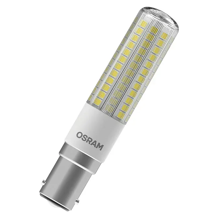 Osram LED-Leuchtmittel - B15d, 7 W, T18, 806 lm, Warmweiß - Vorderansicht