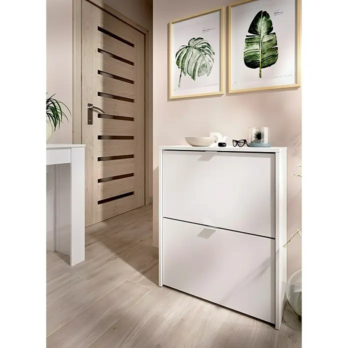 Zapatero Jazz - L x An x Al: 25 x 61 x 76 cm, Blanco
