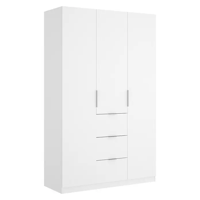 Armario para ropa Essen con cajones - L x An x Al: 52 x 135 x 204,4 cm, Blanco