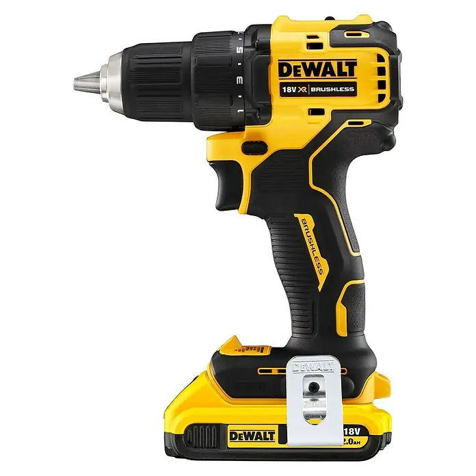 Dewalt XR Akku-Bohrschrauber DCD708L2T - 18 V, 2 Akkus, 3 Ah, Leerlaufdrehzahl: 0 U/min - 1.650 U/min - Vorderansicht
