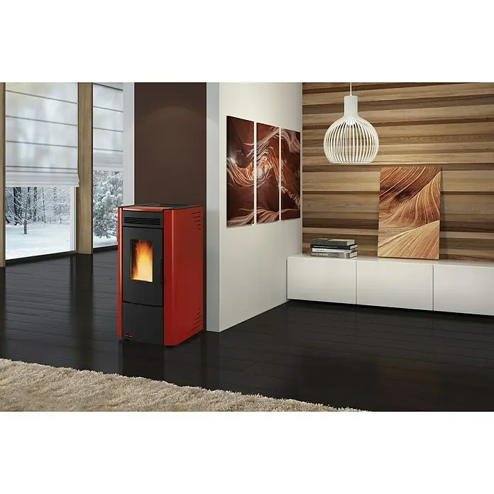 La Nordica Pelletofen Ketty - 2,5 - 6,5 kW, Raumheizvermögen: 186 m³, Schwarz/Bordeaux - Stimmungsaufnahme
