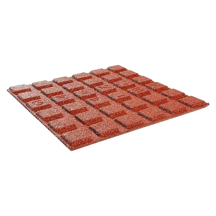 Terrastegel Rubber - 500 mm x 500 mm x 2,5 cm, Rood, Rubber