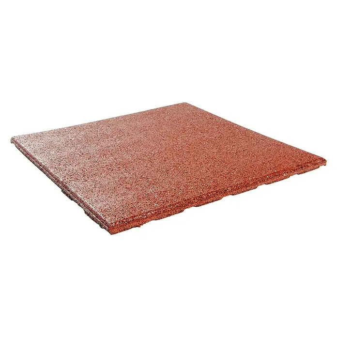 Terrastegel Rubber - 500 mm x 500 mm x 2,5 cm, Rood, Rubber