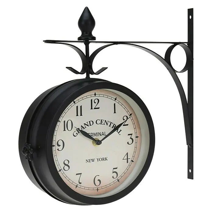 Wanduhr - Schwarz/Weiß, Durchmesser: 33 cm - Vorderansicht