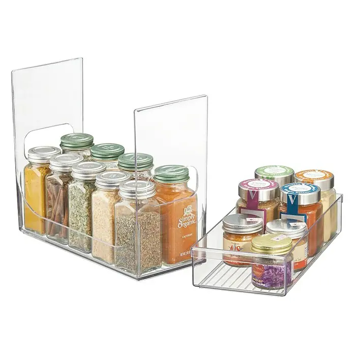 Especiero con bandeja Binz - L x An x Al: 25,78 x 11,58 x 21,59 cm, Plástico, Transparente