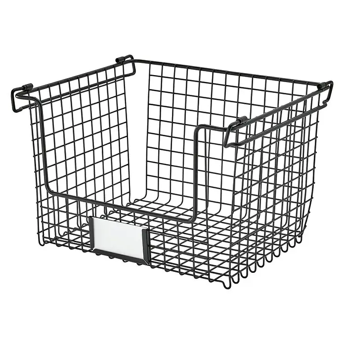 Cesto de alambre Classico apilable - L x An x Al: 25,4 x 30,5 x 19,7 cm, Negro