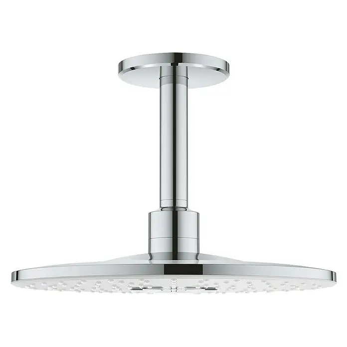 Grohe Kopfbrausen-Set Rainshower SmartActive 310 - Durchmesser: 31 cm, 25 l/min bei 3 bar, Deckenmontage, Moonwhite/Chrom - Vorderansicht