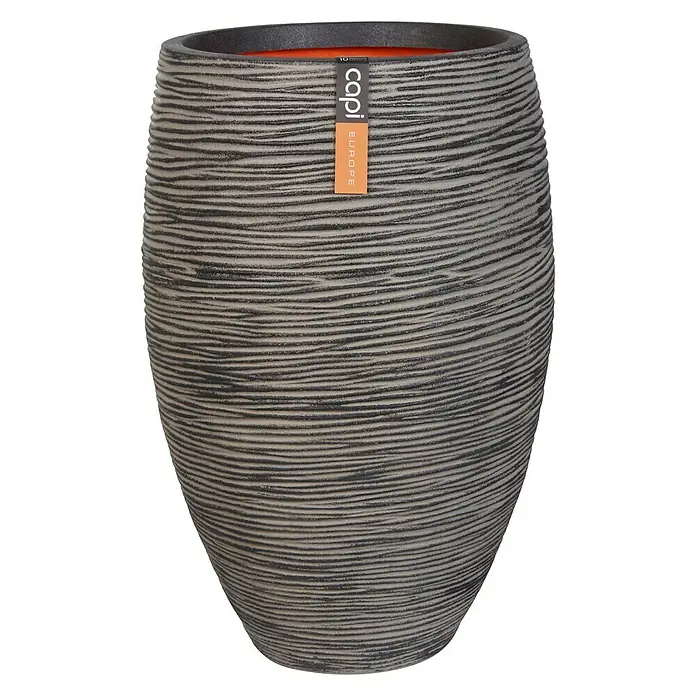 Capi Europe Binnenpot, rond Elegant Deluxerib - Buitenmaat (Ø x h): 30 x 40 cm, Antraciet, Kunststof